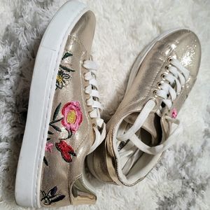 Angelo Milano Faux Leather Embroidered Sneakers Size 36